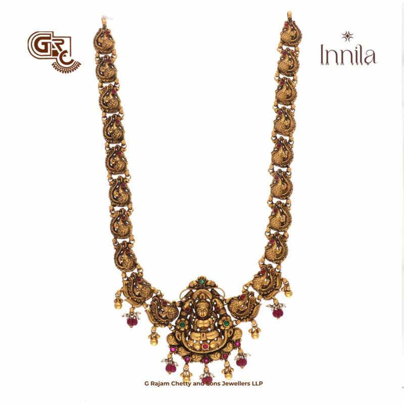 Antique Lakshmi Beads Gold Plated Haram