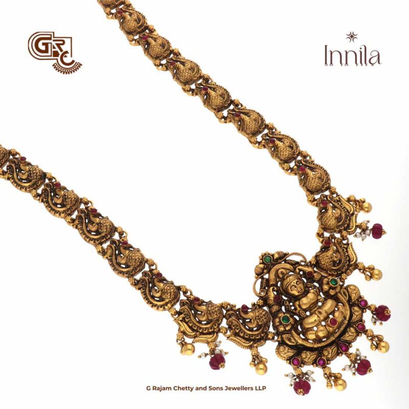 Antique Lakshmi Beads Gold Plated Haram