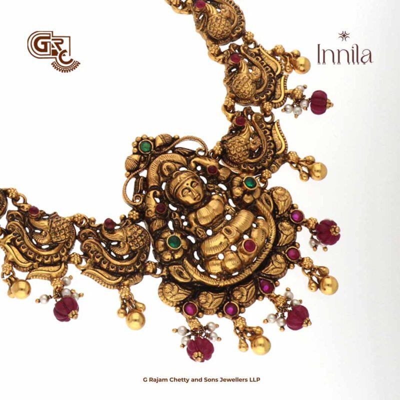 Antique Lakshmi Beads Gold Plated Haram
