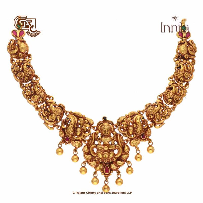 Lakshmi Floral Gold Plated Necklace