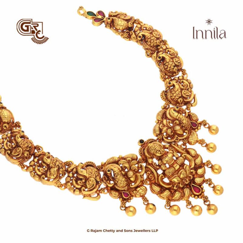 Lakshmi Floral Gold Plated Necklace