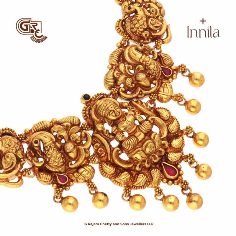 Lakshmi Floral Gold Plated Necklace