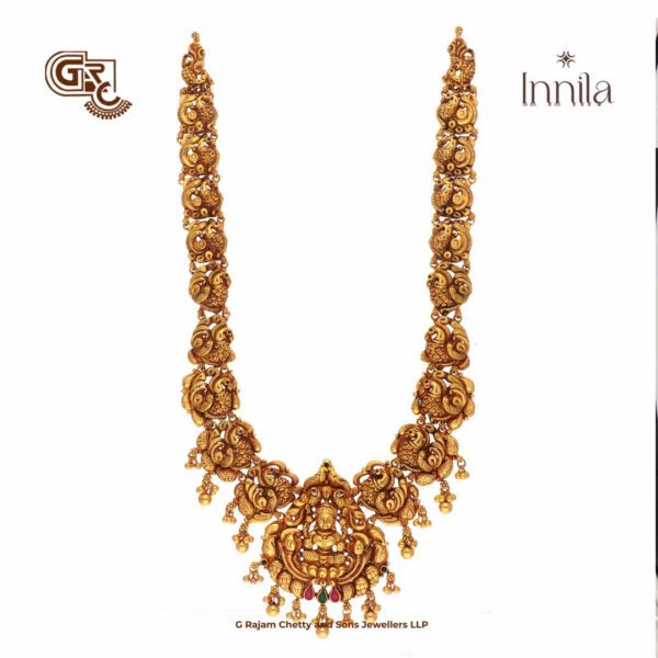 Antique Floral Lakshmi Gold Plated Haram Antique Floral Lakshmi Gold Plated Haram