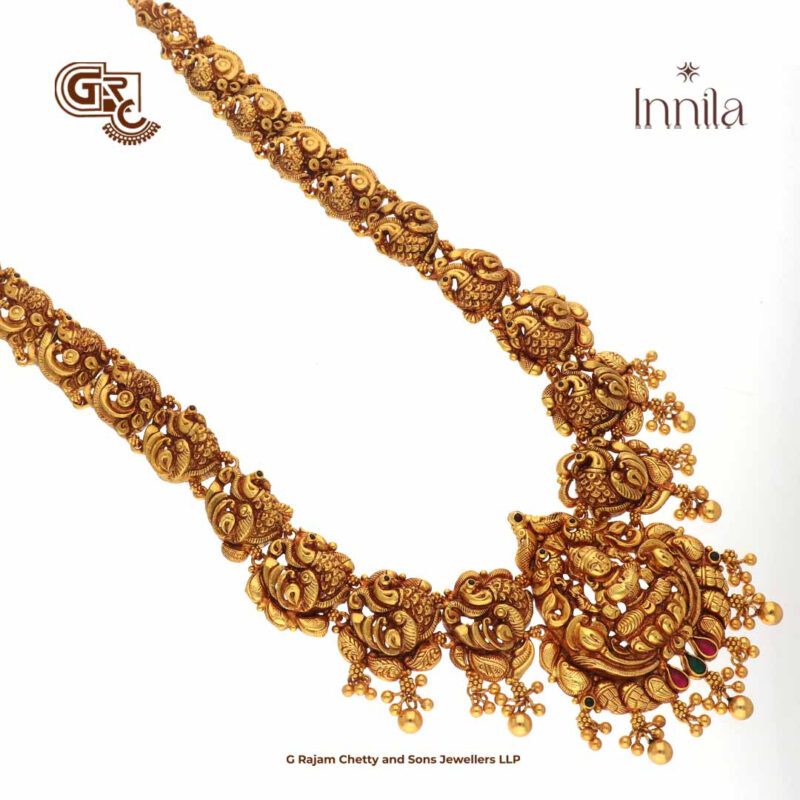 Antique Floral Lakshmi Gold Plated Haram