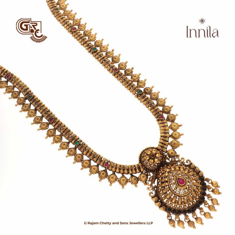 Antique Floral Beads Gold Plated Haram