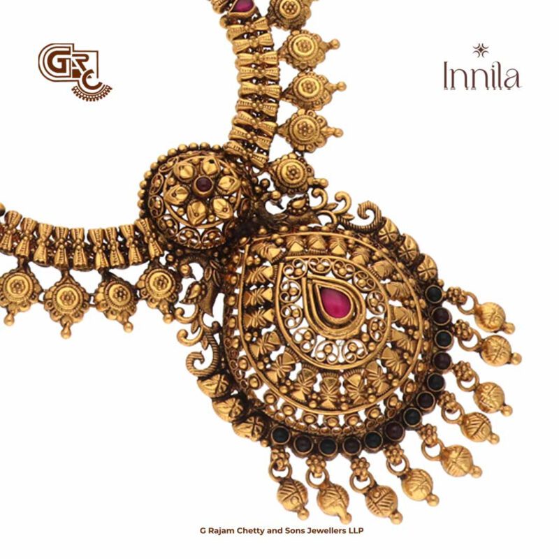 Antique Floral Beads Gold Plated Haram