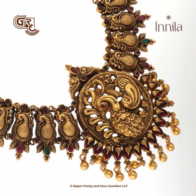 Antique Manga Floral Gold Plated Haram