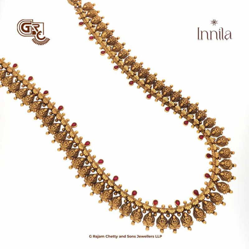 Antique Kasu Lakshmi Floral Gold Plated Haram