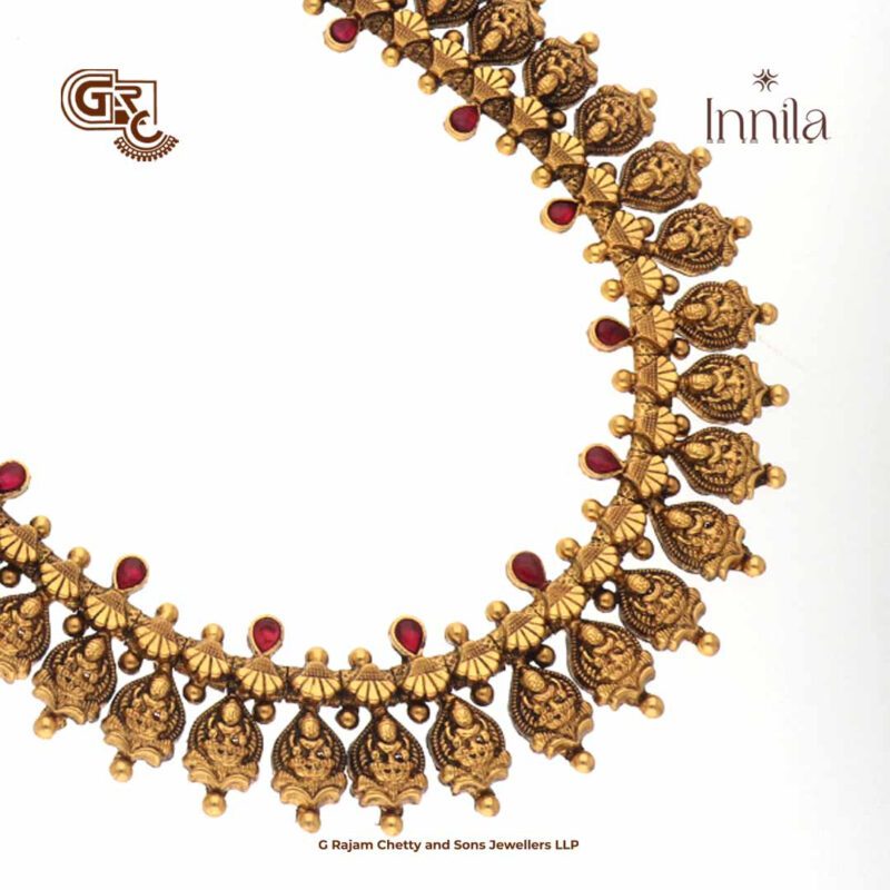 Antique Kasu Lakshmi Floral Gold Plated Haram