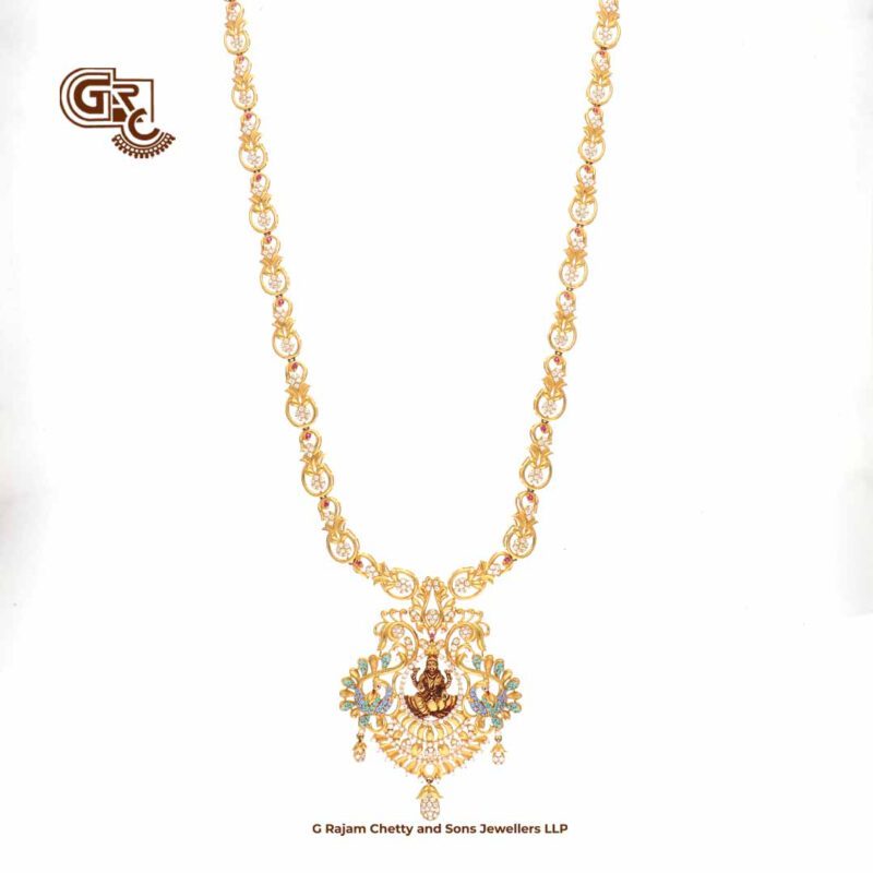 Glitering Stone Antique Lakshi Enamal Haram