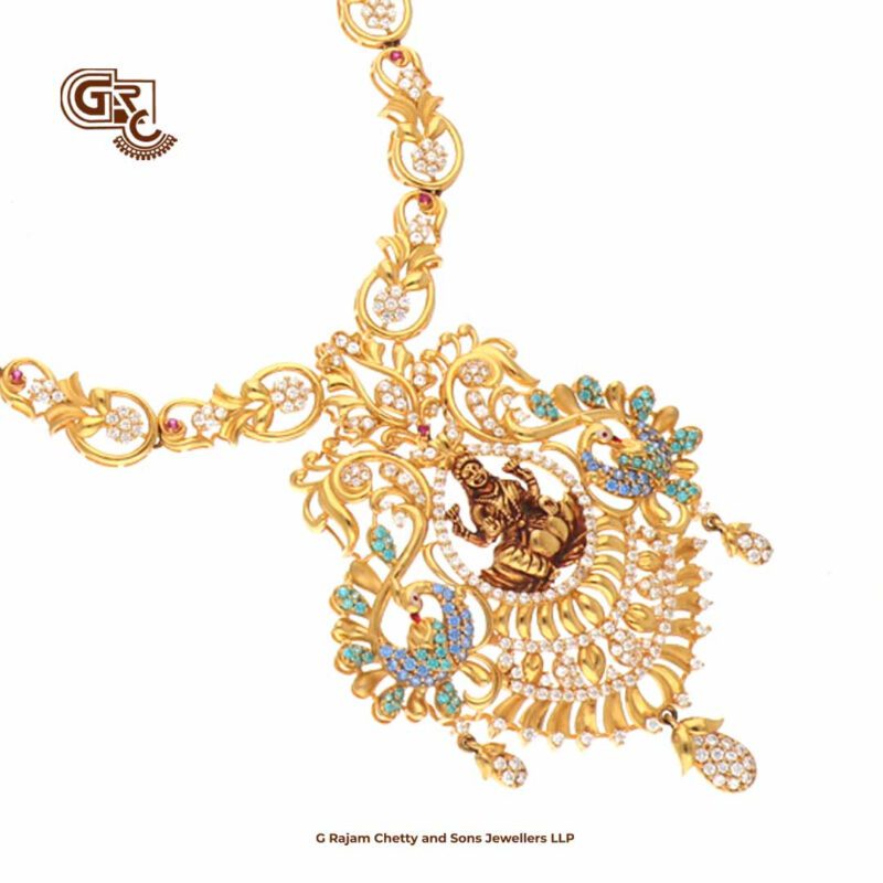 Glitering Stone Antique Lakshi Enamal Haram