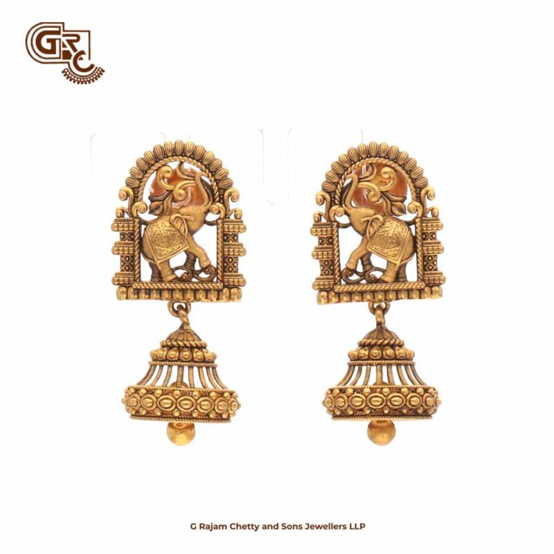 Elephant Floral Drops Earring