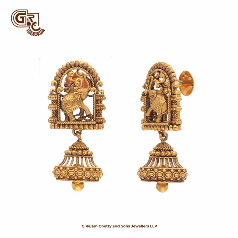 Elephant Floral Drops Earring