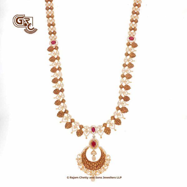 Glitering Stone Antique Lakshm Pentant Haram With Earring Glitering Stone Antique Lakshm Pentant Haram With Earring