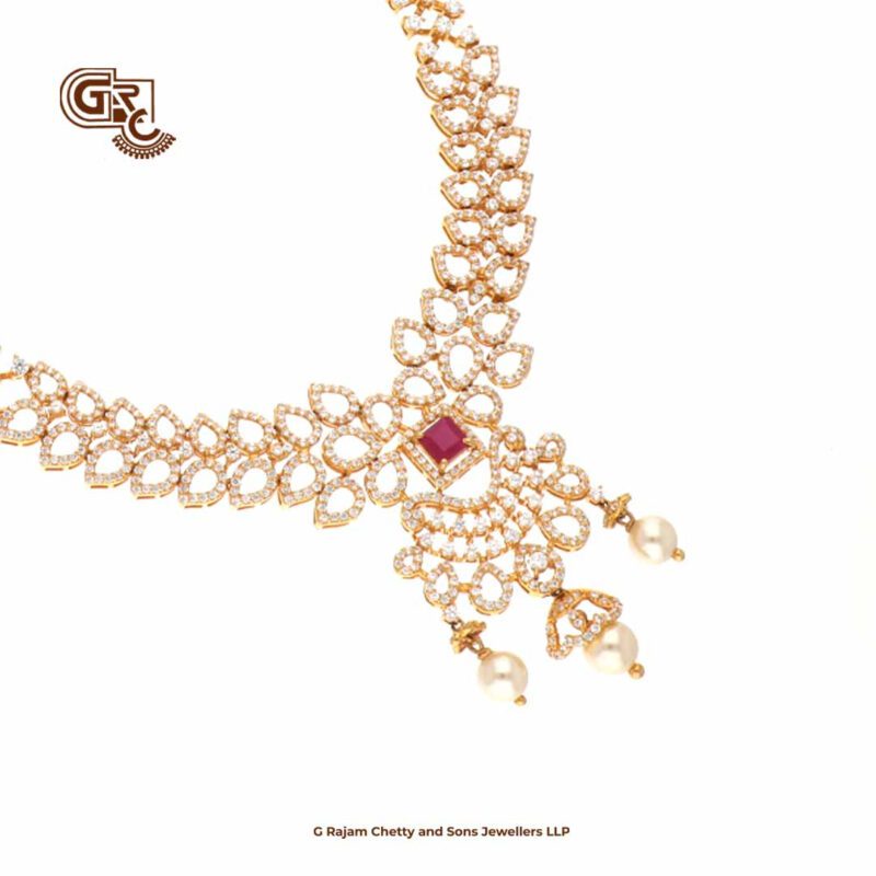 Glitering Stone Luxury Gold Beads Haram