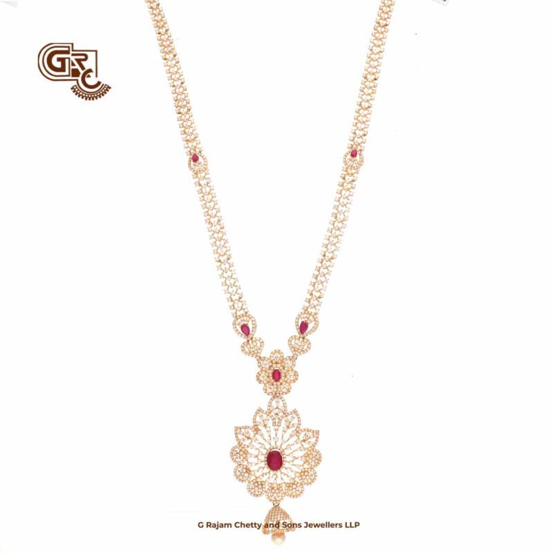 Glitering Stone Floral Fancy Ruby Drops Haram