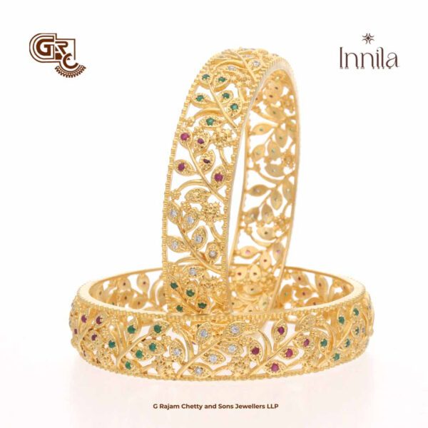 Gliter Stone Leaf Floral Innila Bangle Gliter Stone Leaf Floral Innila Bangle
