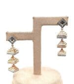 18Kt Gold Trianlge Multi layer Jhumka for wedding JH18/129