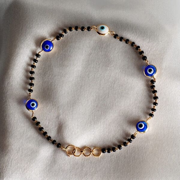 18kt Yellow Gold Evil Eye Mangalsutra Bracelet BL18/409