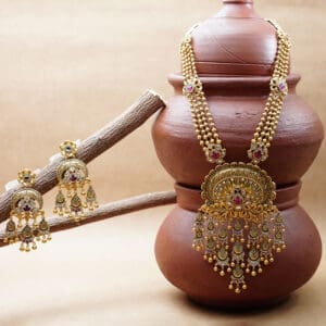 22kt Yellow Gold Long Necklace Set