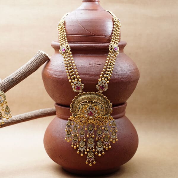 22kt Yellow Gold Long Necklace Set