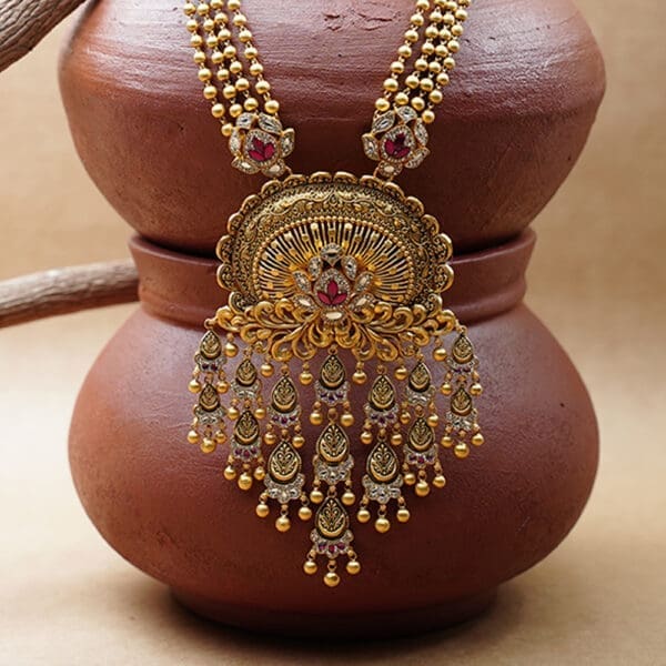 22kt Yellow Gold Long Necklace Set