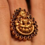 22Kt Gold Antique Temple Goddess Laxmi Ring RL22/1221 22Kt Gold Antique Temple Goddess Laxmi Ring RL22/1221