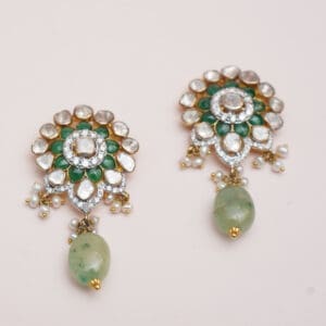 14kt Gold Polki Kundan Set With Pearl PKS14/2
