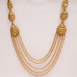 Elegant 22kt Gold Temple Long Layered Goddess Laxmi Haar NK22/17