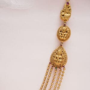 Elegant 22kt Gold Temple Long Layered Goddess Laxmi Haar NK22/17