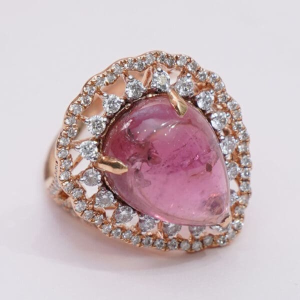 18Kt Yellow Gold Pink Polki Diamond Ring DRL/1509