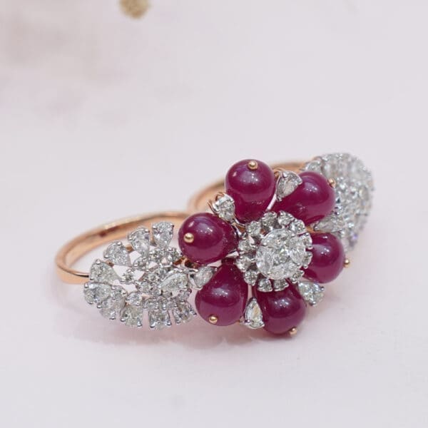 18kt Gold Diamond Pink Polki Ring DRL/1445