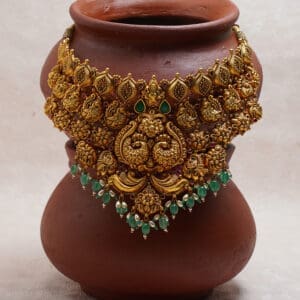 Antique Temple Yellow Gold Peacock Necklace NK22/165