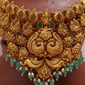 Antique Temple Yellow Gold Peacock Necklace NK22/165