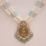 14Kt Gold Kundan Polki Long Necklace with Pearl PKS14/3