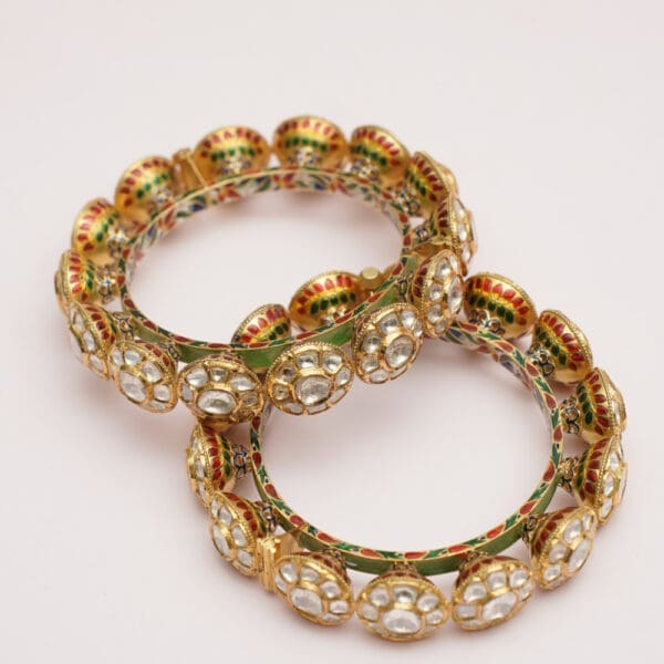 18kt Gold Kundan Pair of Bangle PKK18/5