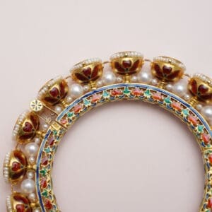 18Kt Gold Kundan Polki Pair of Kara PKK18/2