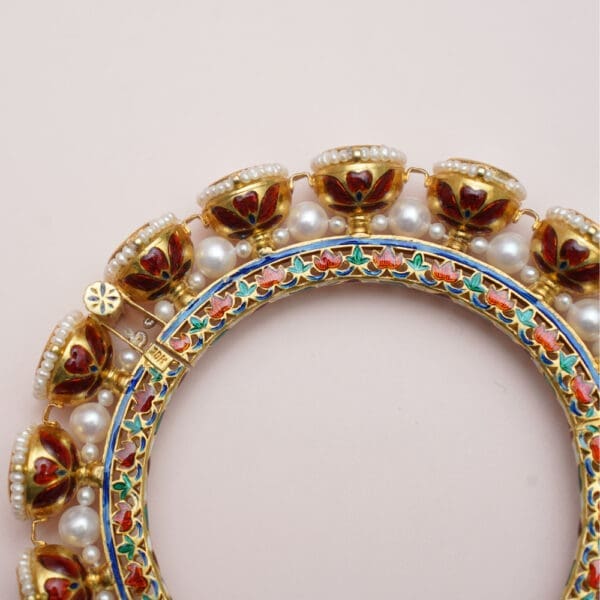 18Kt Gold Kundan Polki Pair of Kara PKK18/2