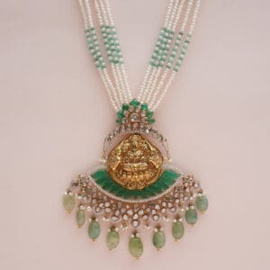 14kt Gold Polki Kundan Set With Pearl PKS14/2