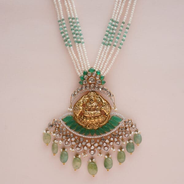 14kt Gold Polki Kundan Set With Pearl PKS14/2