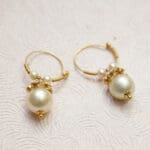 18Kt Gold Lightweighted Pearl Hoop Earrings PKE18/17