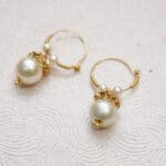 18Kt Gold Lightweighted Pearl Hoop Earrings PKE18/17