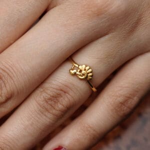 22Kt Minimal Flower Heart Ring RL22/1894