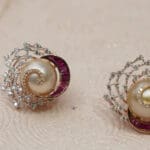 14kt Gold Pearl And Diamond Earrings DER14/576