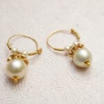 18Kt Gold Lightweighted Pearl Hoop Earrings PKE18/17