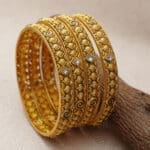 22Kt Yellow Gold Antique Pair of 2 Bangles CH22/348