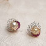 14kt Gold Pearl And Diamond Earrings DER14/576