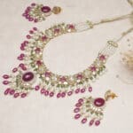 14kt Gold Kundan Polki Necklace With Earrings PKS14/9