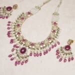 14kt Gold Kundan Polki Necklace With Earrings PKS14/9