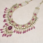 14kt Gold Kundan Polki Necklace With Earrings PKS14/9